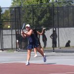 Ottawa-Glandorf's Maggie Schmiedebusch returns a shot during tournament action at the UNOH Courts. Schmiedebusch won the Division II sectional tennis tournament title to advance to the district tournament.